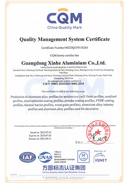 Quality Management System Certificate