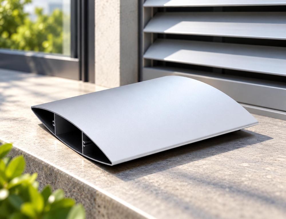Aluminium louver profile cross-section detail